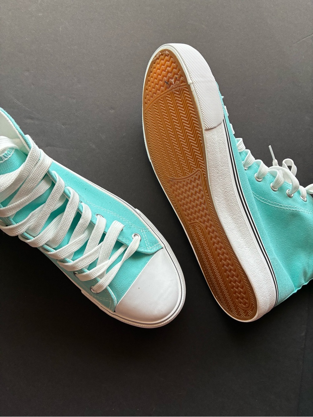 Women’s High-Top Canvas Sneakers - Aqua